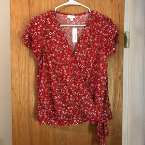 Red Floral Top